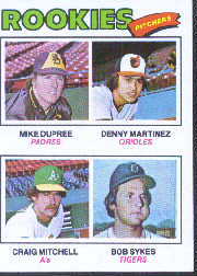 1977 Topps Baseball Cards      491     Mike Dupree/Dennis Martinez/Craig Mitchell/Bob Sykes RC
